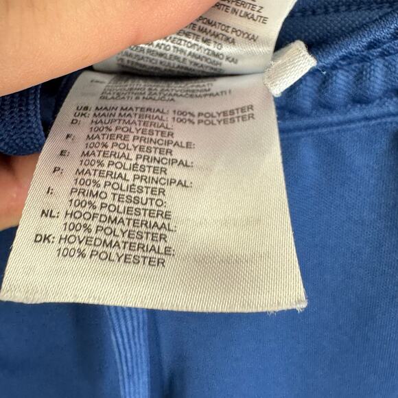 Adidas Tiro 17 Blue Three Stripe Climacool Drawstring Tapered Trainer Pants Sz M - Picture 8 of 8